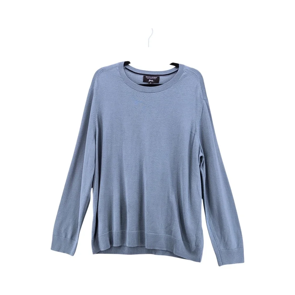 Banana Republic Mens Sweater XL 100% Extra Fine Italian Merino Washable Durable